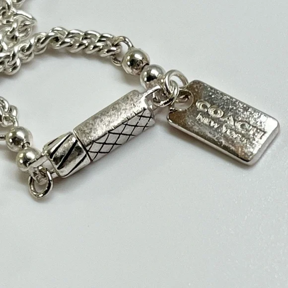 Coach Padlock Necklace in 925 Sterling Silver EUC - Picture 5 of 7